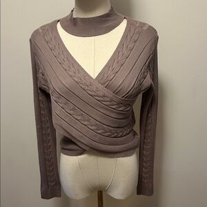 Pink Rose Portobella Cable Knit Sweater size small New with tags